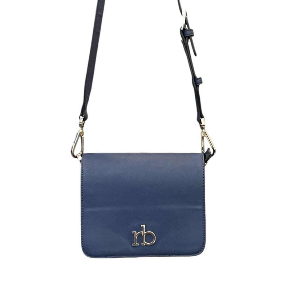 💙𝐑𝐎𝐂𝐂𝐎𝐁𝐀𝐑𝐎𝐂𝐂𝐎 Navy Saffiano Crossbody Bag — Adjustable Strap